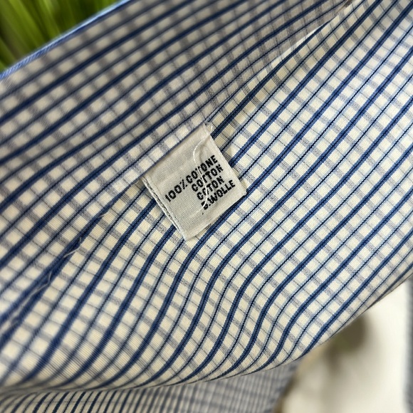 #53 KITON Designer Blue Gingham Plaid Cotton Shirt 15 - Picture 12 of 13